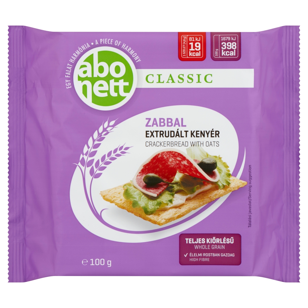 Abonett extrudált kenyér, zabbal